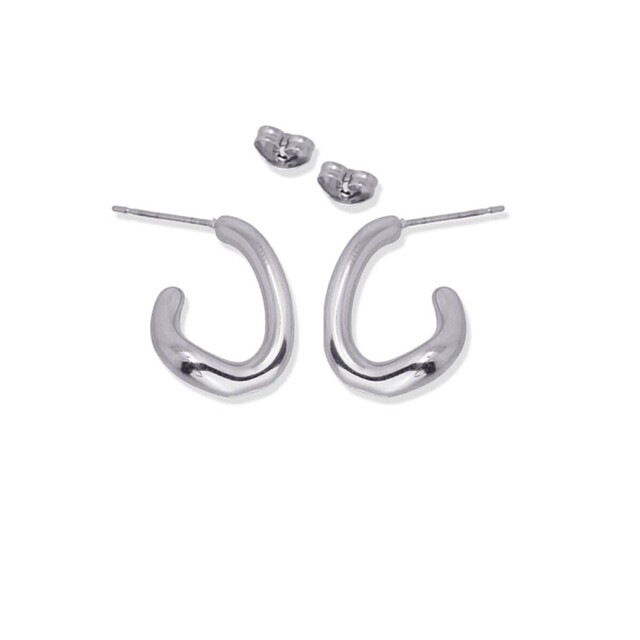 Women's Hoop Earrings Wavy Anartxy CPE179 Steel 316L